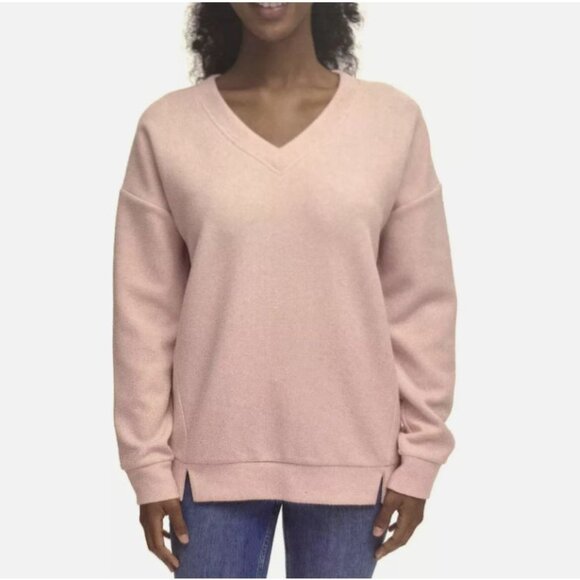 Marc New York Sweaters - Marc New York Women's Cozy Ribbed V Neck Long Sleeve Pullover Top ,Rosewater,XXL